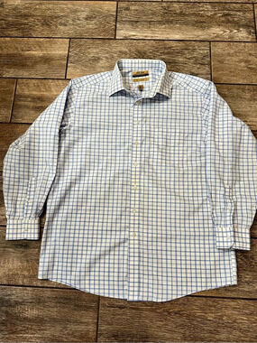 Gold Label Roundtree & Yorke Gold Label Men's Plaid Cotton Button Down Size XL